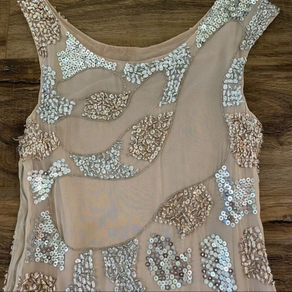 ALICE+OLIVIA Beaded Sequins Embellished 100% Silk Mini Cocktail dress Sz 2 EUC - Picture 11 of 16